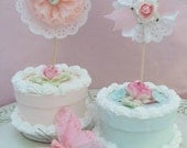 Shabby Chic Secret Garden Cupcake Toppers for Birthday Party