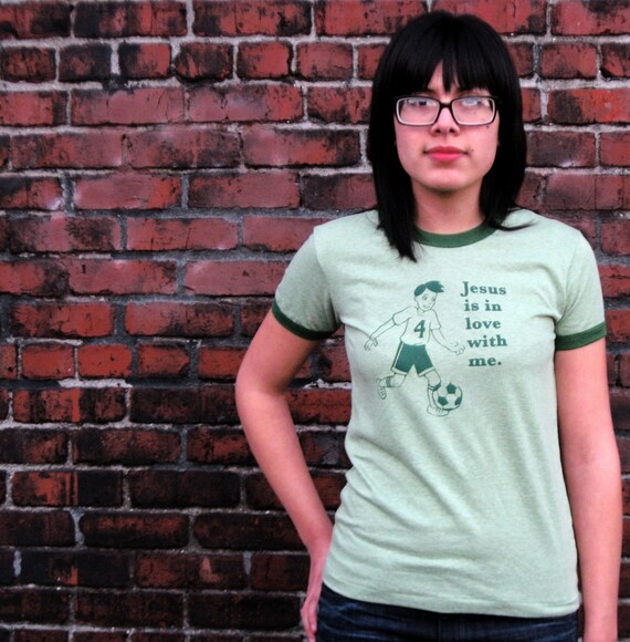 Women's Small Jesus is in Love with Me T-shirt