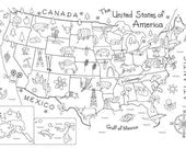 Map of the United States Embroidery Pattern