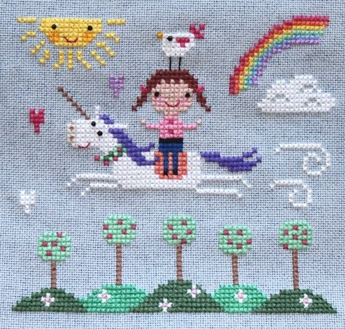 Spring Unicorn Cross Stitch