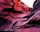 Rainbow Canyon  5x7 Egypt Sunset in the desert Rock geology Fine Art Photography Home and Office Decor, Red, orange layers - xenya