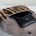 Mini-Leather Envelope in Zebra Print Pony Hair with Removable Wrist Strap