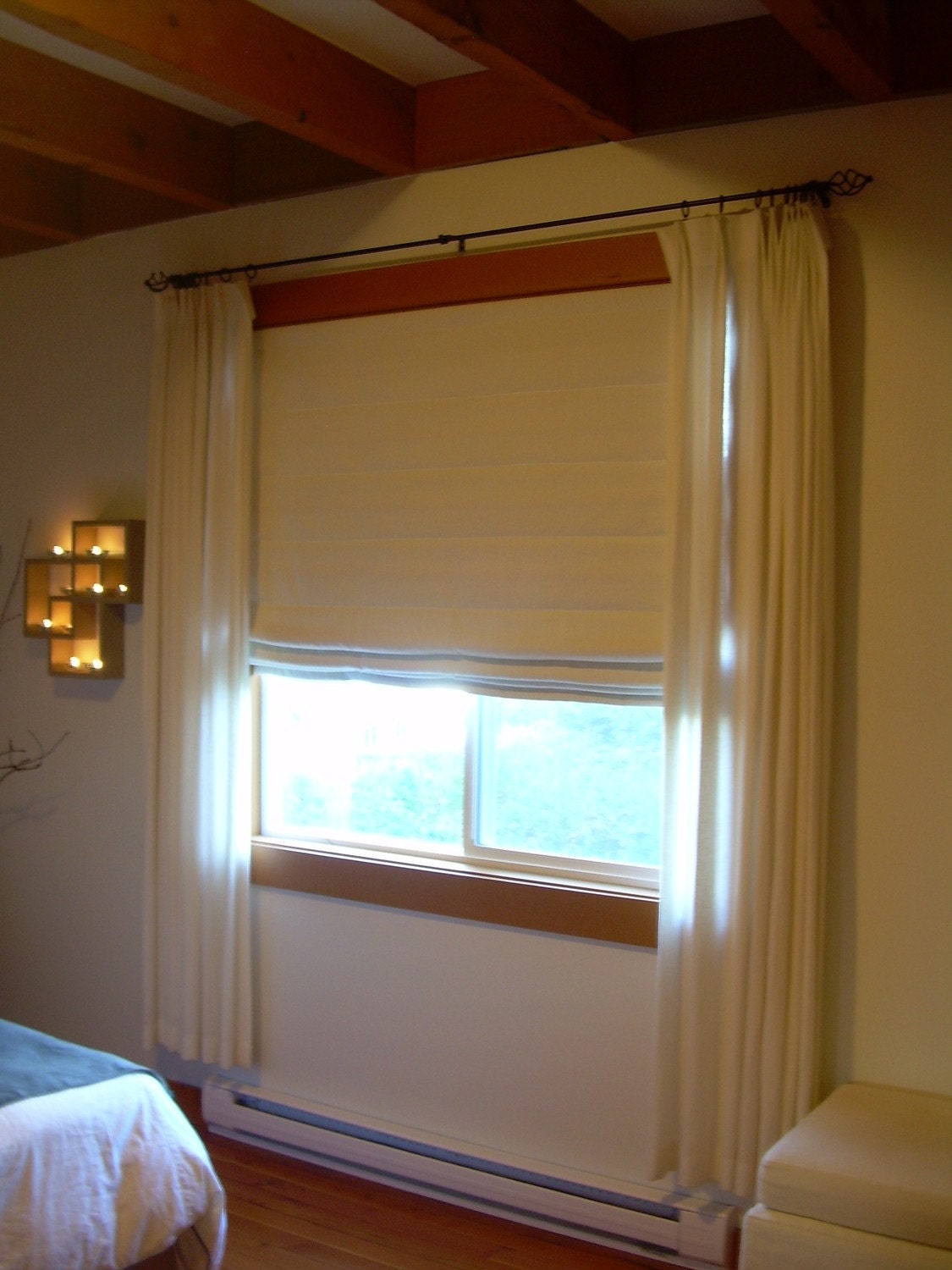Classic Roman Shade,  Window, Hemp/Cotton Twill, Hemp/Tencel