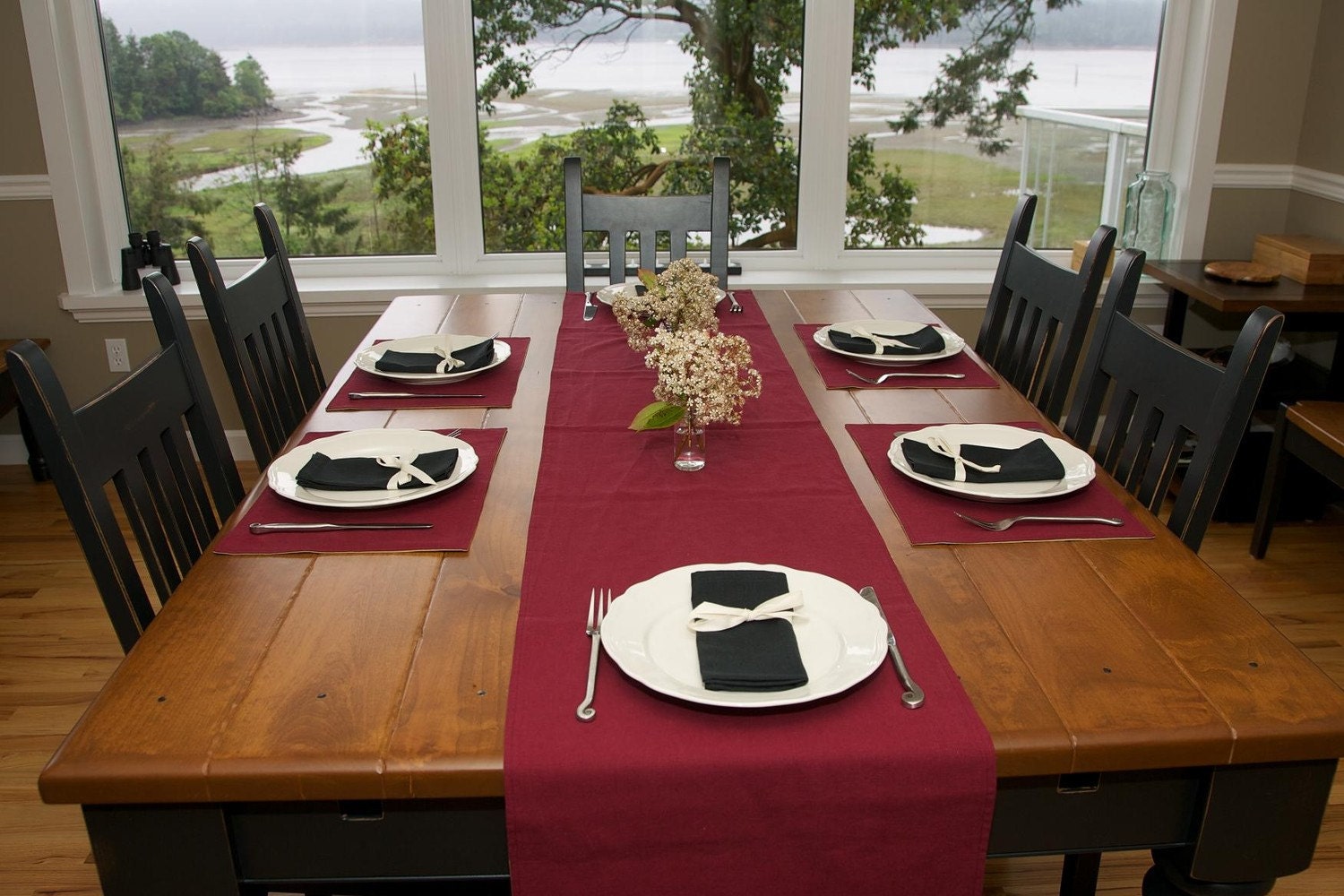 Organic Tablerunner, Table Linens, Hemp, Cotton, 54"