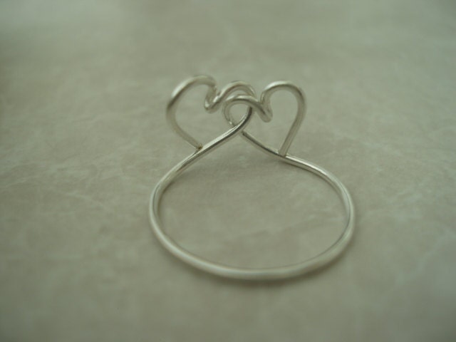 Heart to Heart Sterling Silver Filled Wire Ring