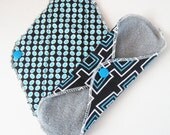 Cloth Mama Pad Set of 2 .. Funky Prints Pantyliners 8 inch