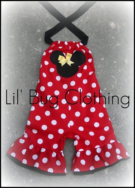 Custom Boutique Minnie Mouse 1 Piece Shortall Outfit
