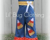 Custom Boutique Halloween Candy Corn 1 Piece Denim Jumper