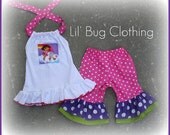Dora the Explorer Birthday Capri and Halter Top Birthday Girl 12 18 24 2t 3t 4t 5t 6 7
