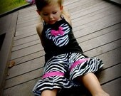 Custom Boutique Clothing Minnie Mouse Zebra and Pink Short and Halter Top