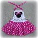 Custom Minnie Mouse Hot Pink and White Tiered Halter Dress