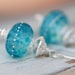 Turquoise Blue Earrings, Frosted Glass Earrings, Beach Wedding, Bridal Jewelry, Drop Earrings, Sterling Silver - Sea Siren