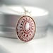 Scandinavian Necklace, Pendant Necklace, Chocolate Brown and White, Nordic Design, Lucite Jewelry, Sterling Silver