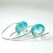 Turquoise Blue Earrings, Glass Earrings, Frosted Glass Earrings, Dangle Earrings, Beach Wedding Jewely - Sea Siren
