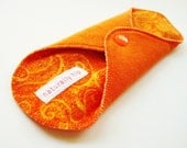 8in OBV Regular Cloth Menstrual Pad - Orange Swirl & Organic Bamboo Velour