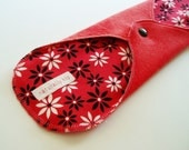 12.5" OBV Cloth Menstrual Pad - Starflower Red & Pink