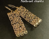 Matte Crystal - 14 Karat Goldfilled earrings with beads of Rockcrystal