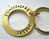 The Gold Collection washer disc in brass - personalized pet id tag