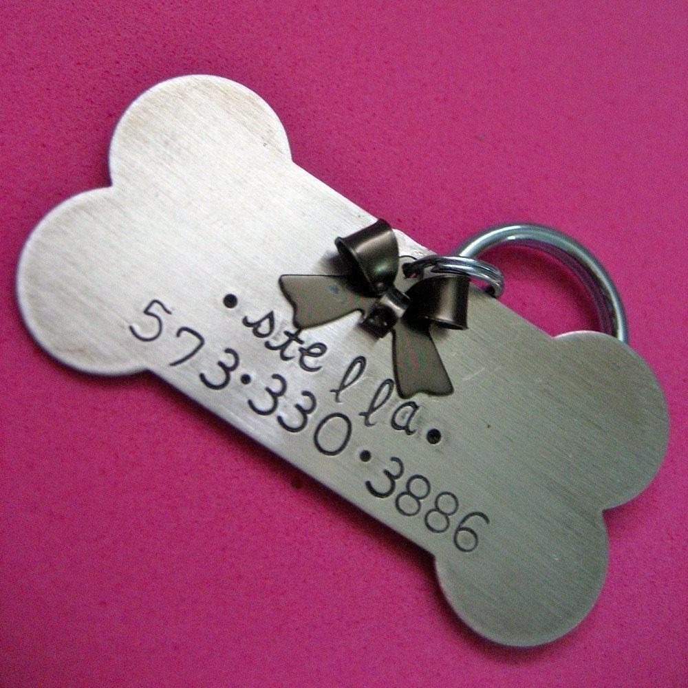 Beauty and the Bone - custom pet id tag