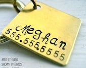 Mini At Ease custom pet ID tag in brass - you pick the font