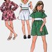 Vintage 70s Butterick 6965 Girls RETRO Empire Dress Sewing Pattern Size 12 Breast 30