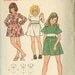 Vintage 70s Butterick 6965 Girls RETRO Empire Dress Sewing Pattern Size 12 Breast 30