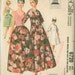 Vintage 60s McCalls 6720 Low V Neck and Back Formal Dress with Bell Shaped Skirt and Princess Coat Sewing Pattern Size 16 Bust 36 UNCUT