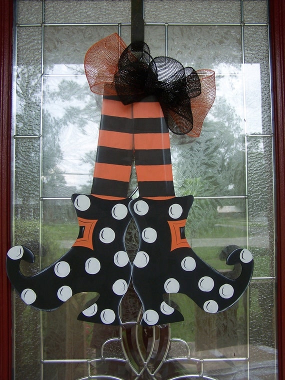 Witches shoes Halloween door hanger Shirley's Treasures Original