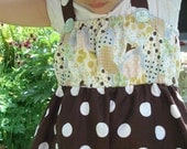 Dress for Girls size 5 / 6 , Polka dots, Retro Strawberry Print, Cute and Whimsical