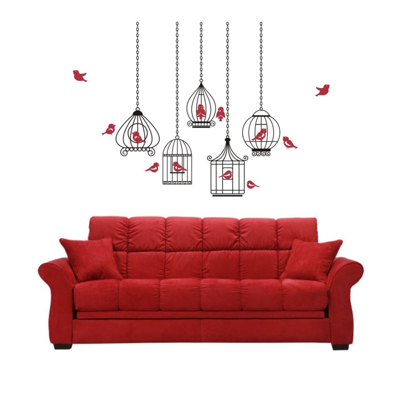 5 Fancy Birdcages Decal Kit - Wall Decal Art Graphics