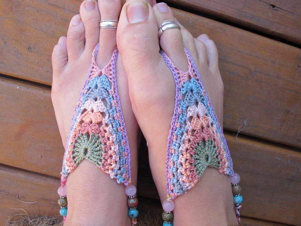 Crochet Cotton Barefoot Sandals