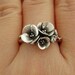 A Tiny Bouquet of Poppies - Handsculpted, Cast Sterling Silver Ring - READY TO SHIP (Sizes 6 to 7.5)