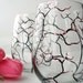 Pink Cherry Blossom Wine Glasses - Set of 2 Hand Painted Stemless Glasses - Mothers Day Gift