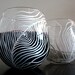 White Peacock Stemless Wine Glasses--Set of 2 Hand Painted Stemless Glasses