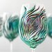 Regal Peacock Feather Wine Glasses - 4 Piece Hand Painted Wine Glass Collection
