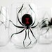 Black Widow Stemless Wine Glasses--Set of 4 Hand Painted Glasses
