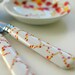 Japanese Lantern Flower Toasting Flutes, Ring Dish, Cake Plate and Cake Cutters - 6 Piece Customized Wedding Reception Collection