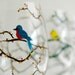 Seasonal Birds Wine Glasses - Cardinal, Bluebird, Yellow Finch and Hummingbird - 4 Piece Hand Painted Collection
