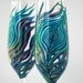 Peacock Feather Wedding Champagne Flutes - Set of 2 Personalized Toasting Flutes - Hand Painted Custom Wedding Flutes