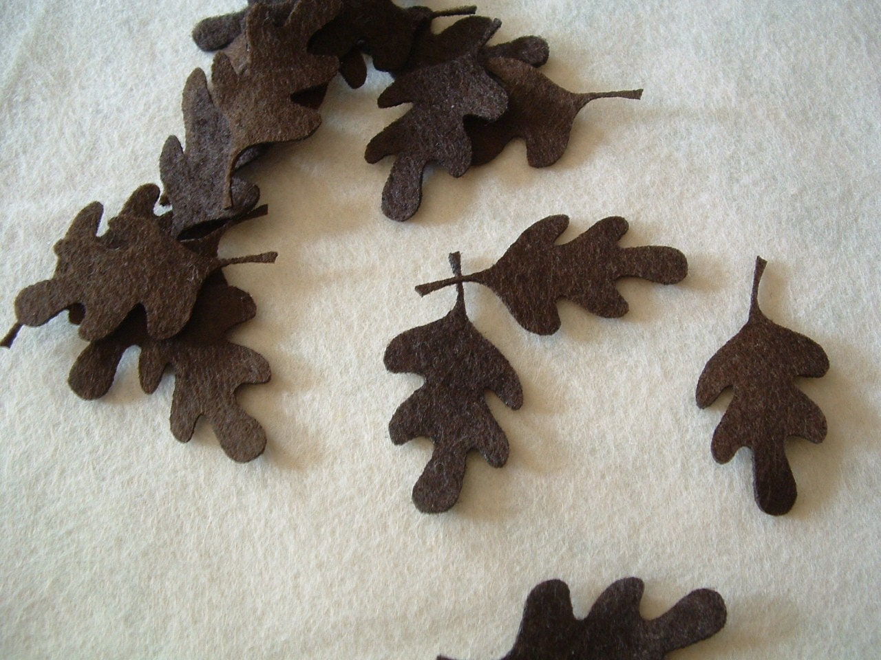 L102 -- 10 leaves on brown felt 2 inch
