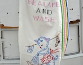 Retro Vintage Inspired Embroidered Laundry Bag Be A Lamb and Wash Il_170x135