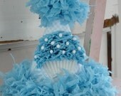 Little Boy Blue, Blue and White Crepe Paper Cupcake Party Hat Il_170x135