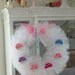 Custom Cupcake Tulle Wreath Vintage Valentines Day, Easter, New Baby crepe paper full size cupcakes in your choice of flavors, colors strawberry pink Happy Birthday Party Door Wreath