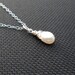 Dainty Single Pearl Sterling Silver Necklace - Minimalist Jewelry