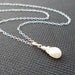 Dainty Single Pearl Sterling Silver Necklace - Minimalist Jewelry