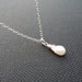 Dainty Single Pearl Sterling Silver Necklace - Minimalist Jewelry