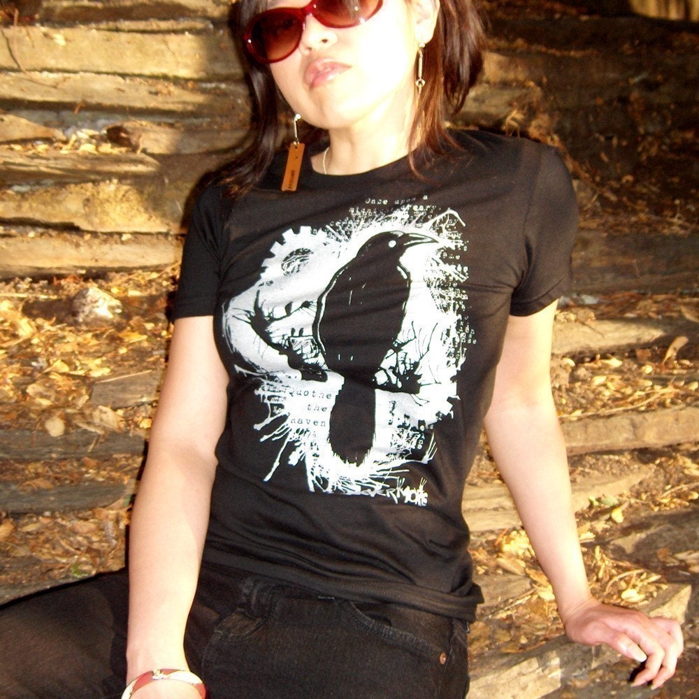 Nevermore Raven T-shirt - Edgar Allan Poe Women's Tee Shirt