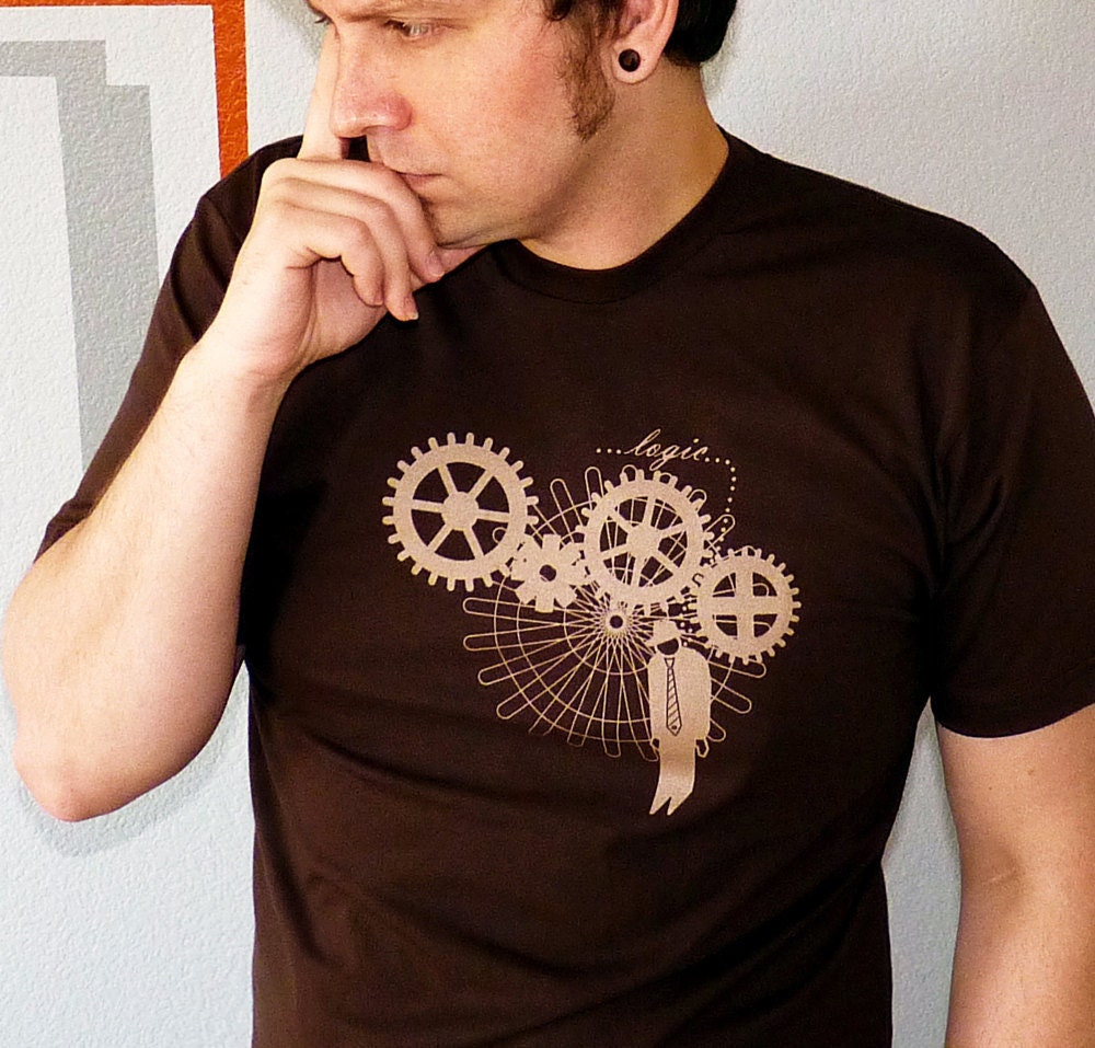 Logic Men's Tshirt - Steampunk Tee Shirt for Men - Gifts for Men