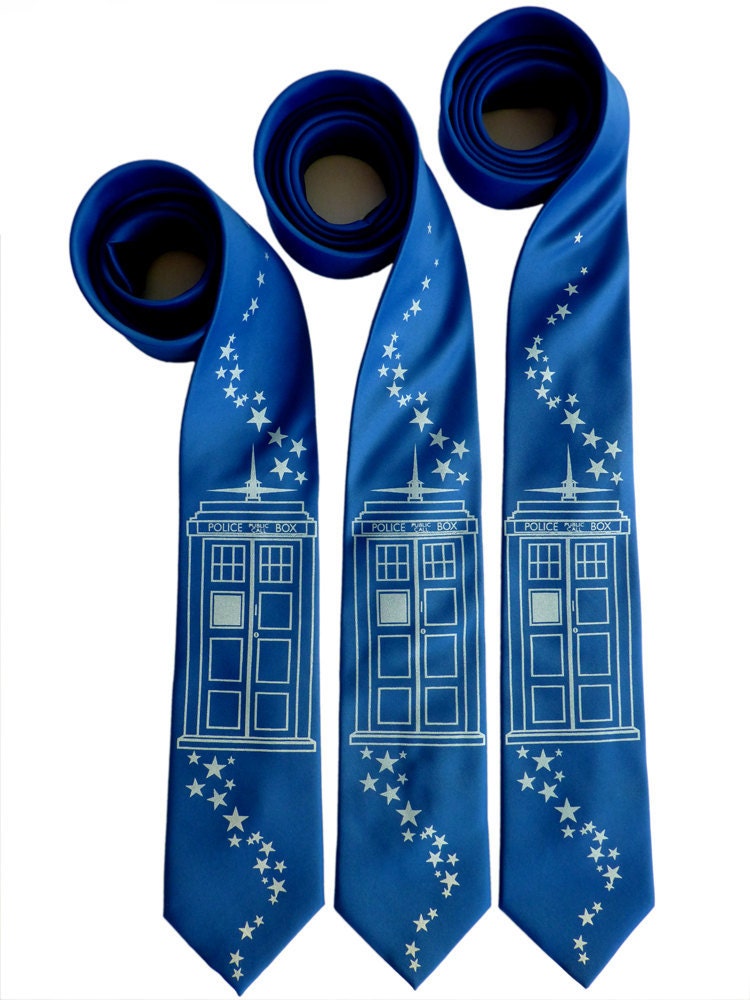 Bigger on the Inside Tie - Doctor Who TARDIS Inspired Men's Necktie - Gifts for Men