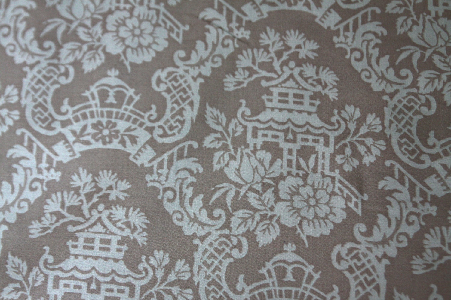 Vintage Pagoda Damask Fabric